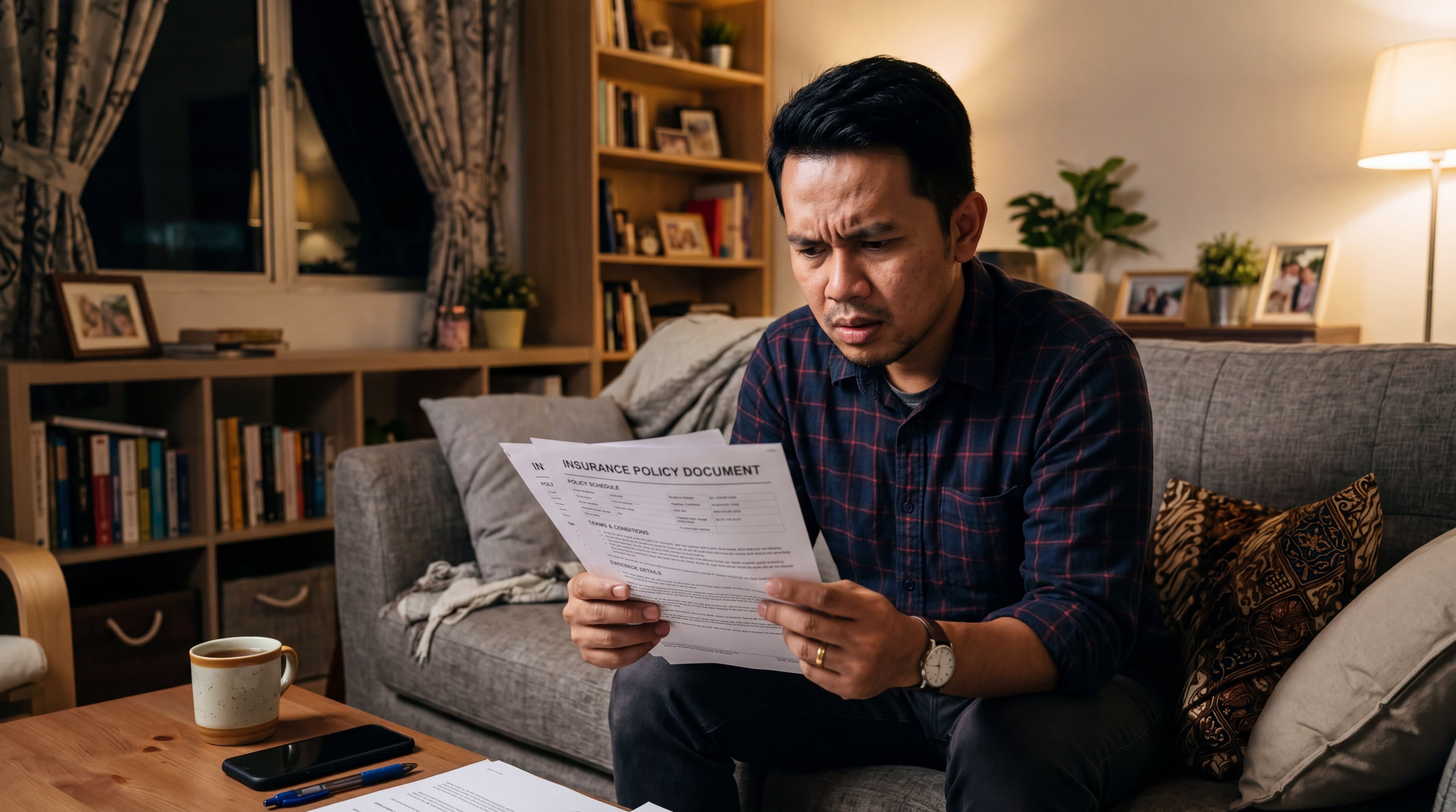 Confused while reading insurance policy document at home